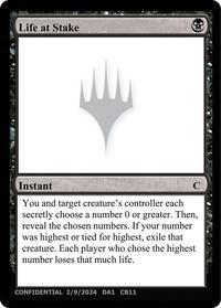 Life at Stake, Un-Known Event Playtest Cards