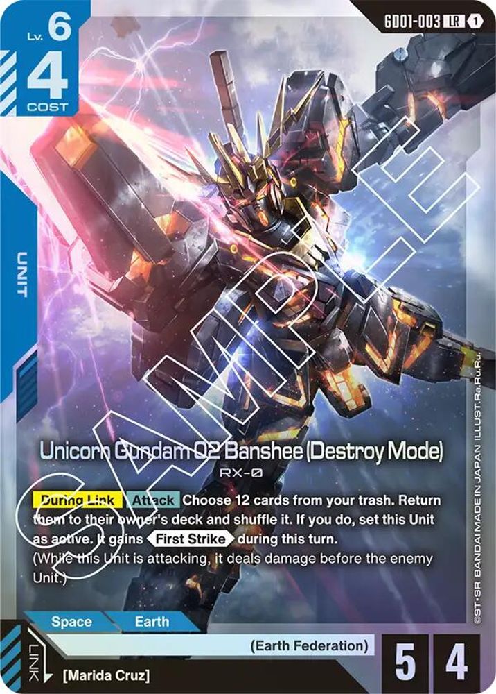 Unicorn Gundam 02 Banshee (Destroy Mode), Foil, front