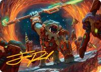 Frontline War-Rager Art Card (Gold-Stamped Signature), Art Series: Edge of Eternities