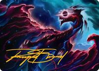 Nova Hellkite Art Card (18/54) (Gold-Stamped Signature), Art Series: Edge of Eternities