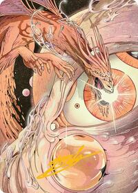 Nova Hellkite Art Card (40/54) (Gold-Stamped Signature), Art Series: Edge of Eternities