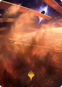 Adagia, Windswept Bastion Art Card (Gold-Stamped Planeswalker Symbol), Art Series: Edge of Eternities