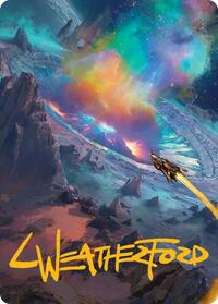 Meteor Crater Art Card (Gold-Stamped Signature), Art Series: Edge of Eternities