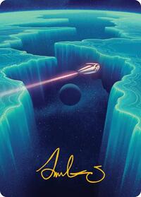 Cascading Cataracts Art Card (50/54) (Gold-Stamped Signature), Art Series: Edge of Eternities
