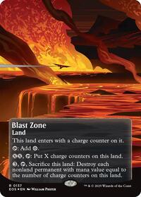 Blast Zone (0137) (Borderless) (Galaxy Foil), Edge of Eternities: Stellar Sights