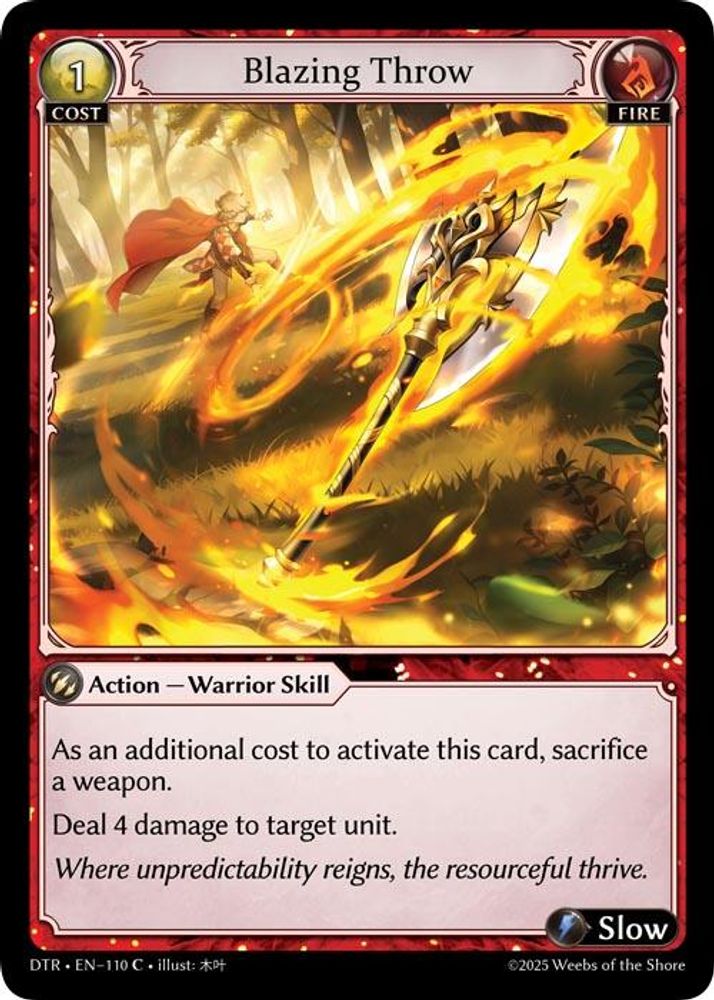 Blazing Throw, Standard, front