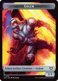 Golem (0012) // Golem (0014) Double-Sided Token, Commander: Edge of Eternities
