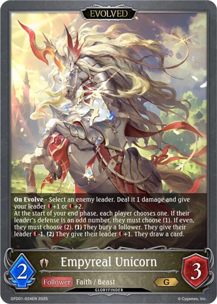 Empyreal Unicorn (Evolved), Standard, front
