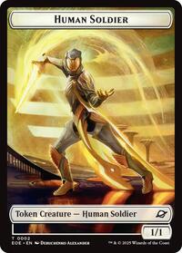 Human Soldier // Lander (0008) Double-Sided Token, Edge of Eternities