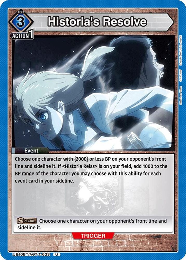 Historia's Resolve, Standard, front