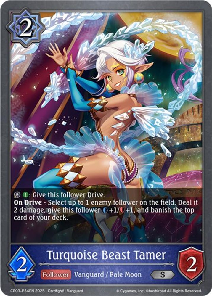 Turquoise Beast Tamer - P34EN (Foil), Standard, front
