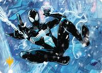 Spectacular Spider-Man (Black) Art Card (Gold-Stamped Planeswalker Symbol), Art Series: Marvel's Spider-Man