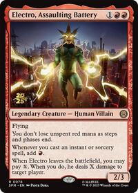 Electro, Assaulting Battery, Prerelease Cards