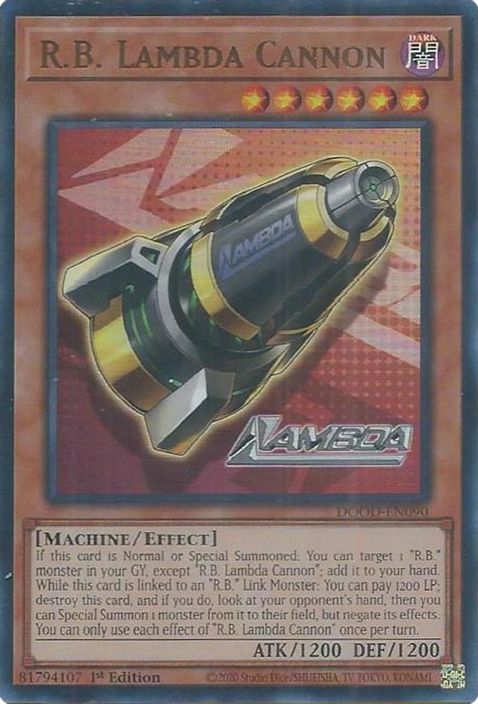 R.B. Lambda Cannon, 1st-edition, front