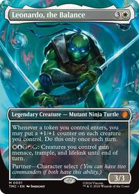 Leonardo, the Balance (0001) (Borderless), Commander: Teenage Mutant Ninja Turtles