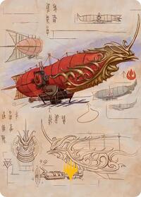 Phoenix Fleet Airship Art Card (Gold-Stamped Planeswalker Symbol), Art Series: Avatar: The Last Airbender