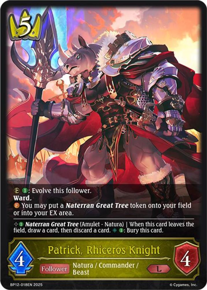 Patrick, Rhiceros Knight, Standard, front