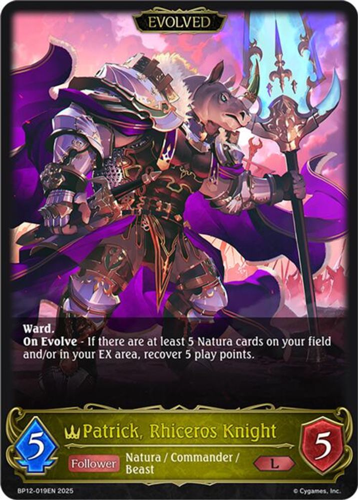 Patrick, Rhiceros Knight (Evolved), Standard, front