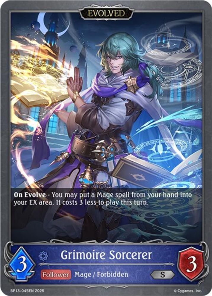 Grimoire Sorcerer (Evolved), Standard, front