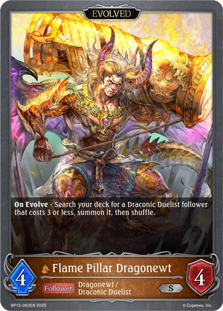 Flame Pillar Dragonewt (Evolved), Standard, front