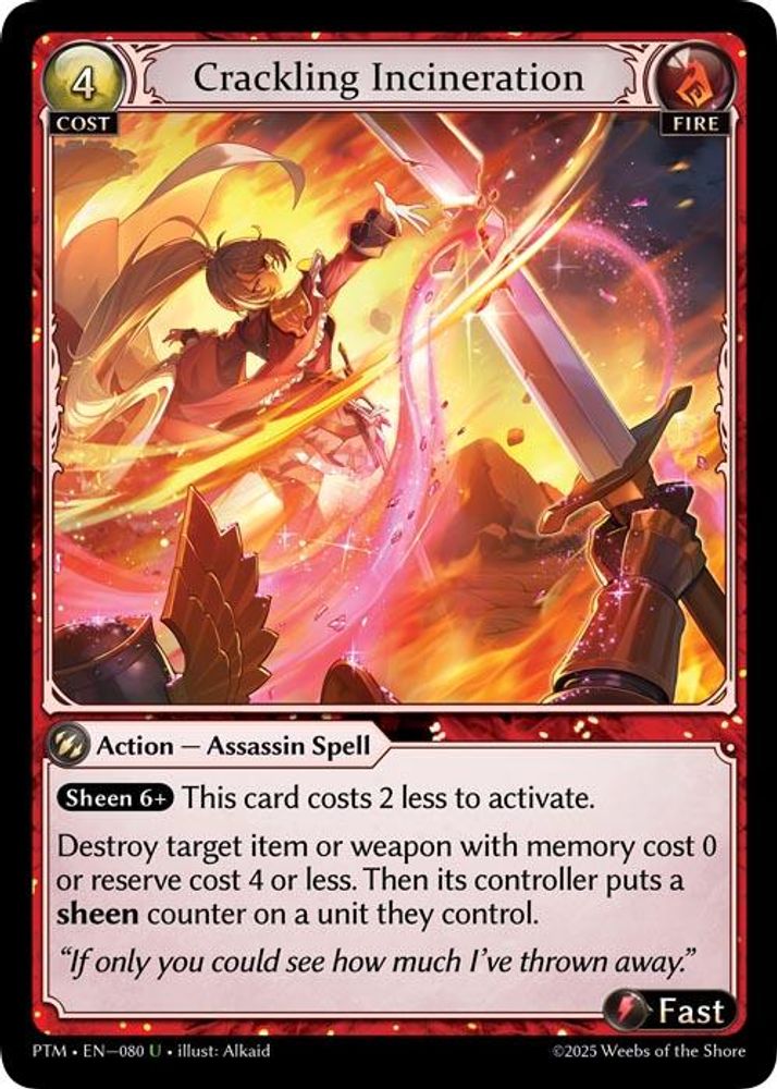 Crackling Incineration, Standard, front