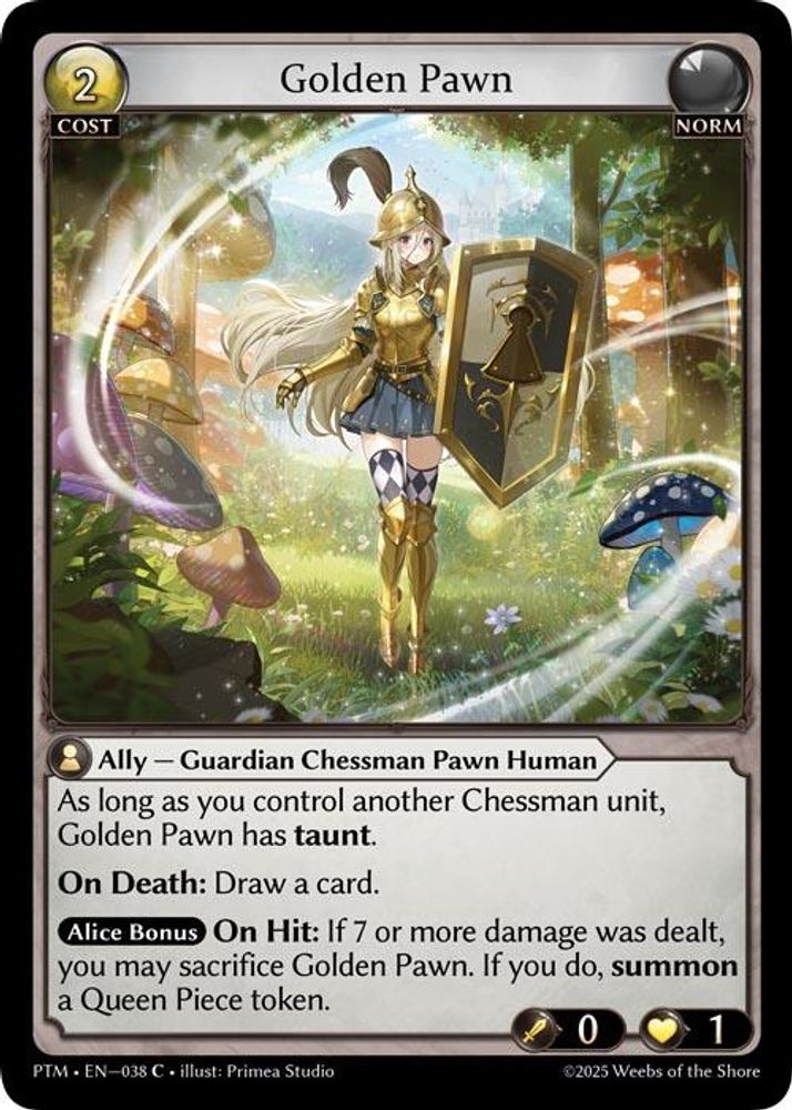 Golden Pawn (Curio Foil), Foil, front