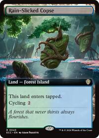 Rain-Slicked Copse (Extended Art), Commander: Lorwyn Eclipsed