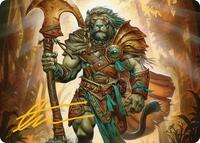 Ajani, Outland Chaperone Art Card (Gold-Stamped Signature), Art Series: Lorwyn Eclipsed