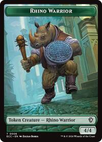 Rhino Warrior // Elemental (0009) Double-Sided Token, Commander: Lorwyn Eclipsed