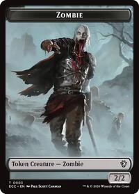 Zombie // Elf Warrior Double-Sided Token