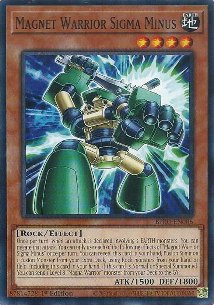 Magnet Warrior Sigma Minus, 1st-edition, front
