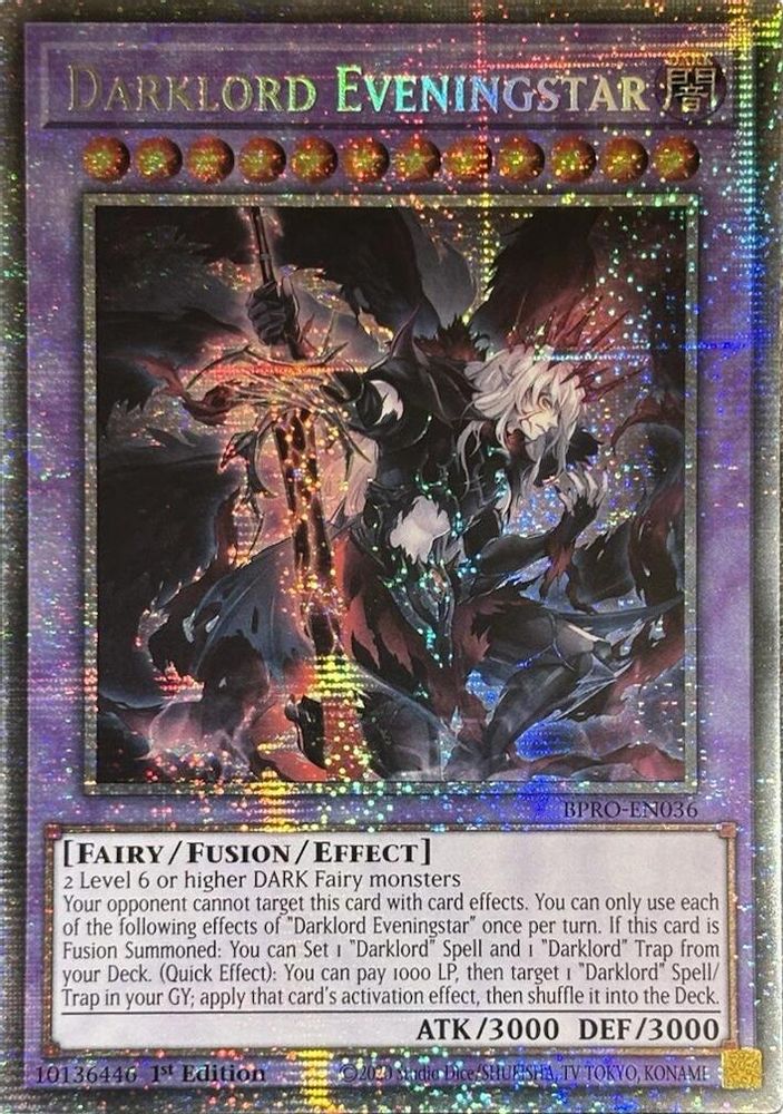 Darklord Eveningstar (Starlight Rare), 1st-edition, front
