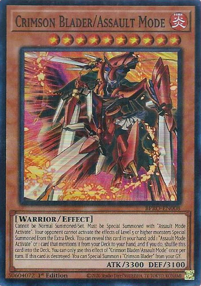 Crimson Blader/Assault Mode, 1st-edition, front