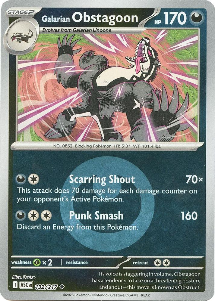 Galarian Obstagoon - 132/217 (Energy Symbol Pattern)