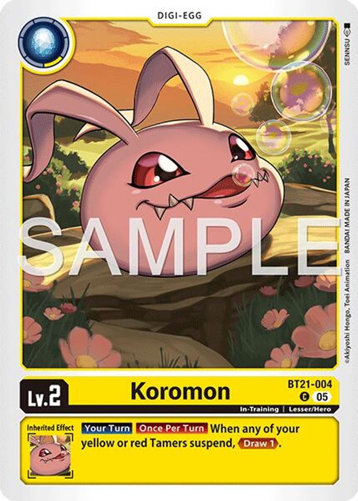 Koromon - BT21-004 (Reprint), Foil, front