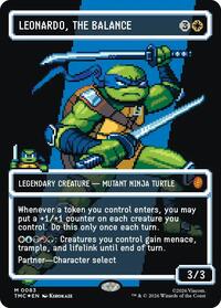 Leonardo, the Balance (0083) (Borderless) (Surge Foil), Commander: Teenage Mutant Ninja Turtles