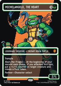 Michelangelo, the Heart (0092) (Borderless) (Surge Foil), Commander: Teenage Mutant Ninja Turtles