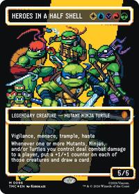 Heroes in a Half Shell (0096) (Borderless) (Surge Foil), Commander: Teenage Mutant Ninja Turtles