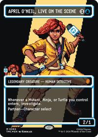 April O'Neil, Live on the Scene (Borderless) (Surge Foil), Commander: Teenage Mutant Ninja Turtles
