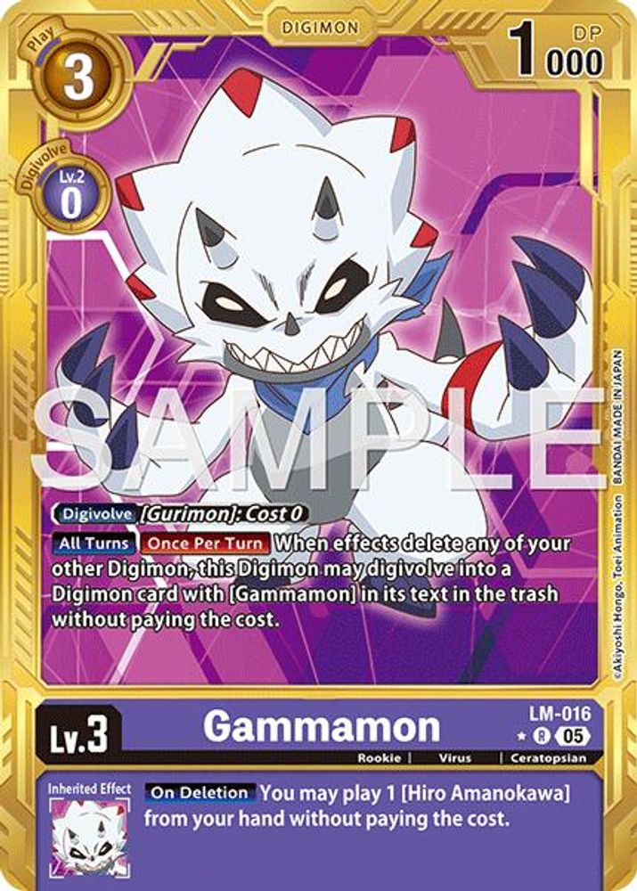Gammamon - LM-016 (Gold Border), Foil, front
