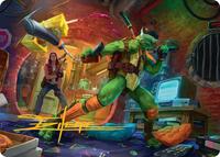 Michelangelo, Game Master Art Card (Gold-Stamped Signature), Art Series: Teenage Mutant Ninja Turtles