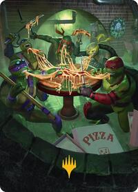 Food Chain Art Card (Gold-Stamped), Art Series: Teenage Mutant Ninja Turtles