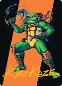 Michelangelo, the Heart Art Card (Gold-Stamped Signature), Art Series: Teenage Mutant Ninja Turtles