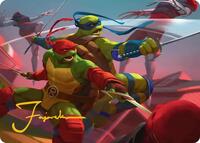Raph & Leo, Sibling Rivals Art Card (Gold-Stamped Signature), Art Series: Teenage Mutant Ninja Turtles