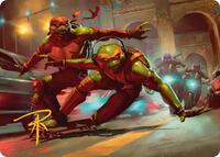 Raph & Mikey, Troublemakers Art Card (Gold-Stamped Signature), Art Series: Teenage Mutant Ninja Turtles