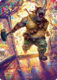 Rocksteady, Rowdy Rhino Art Card (Gold-Stamped Signature), Art Series: Teenage Mutant Ninja Turtles