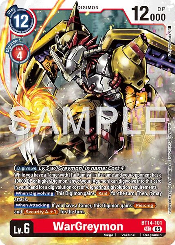 WarGreymon - BT14-101 (Reprint), Foil, front