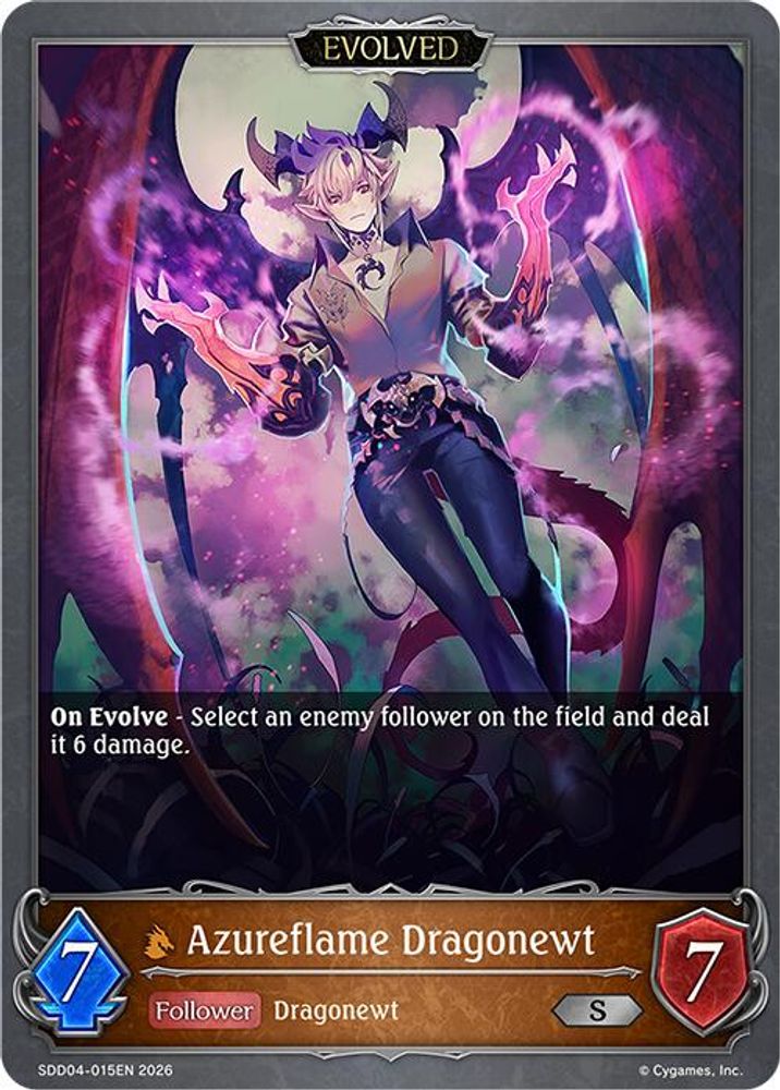 Azureflame Dragonewt (Evolved), Standard, front