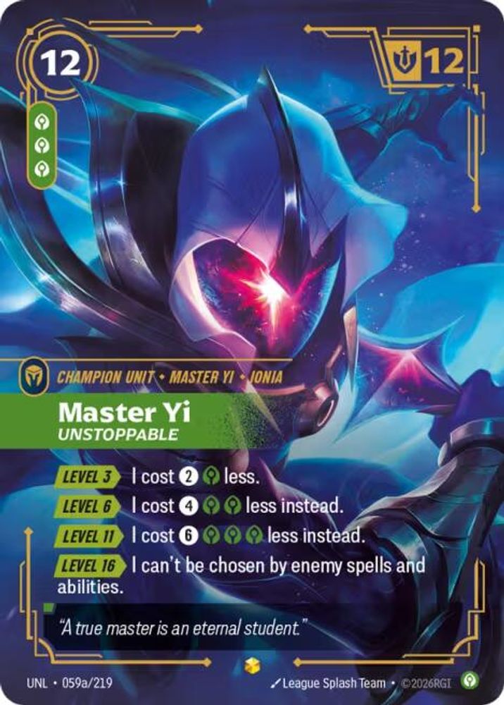 Master Yi, Unstoppable (Alternate Art)