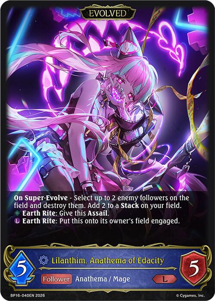 Lilanthim, Anathema of Edacity (Evolved), Standard, front